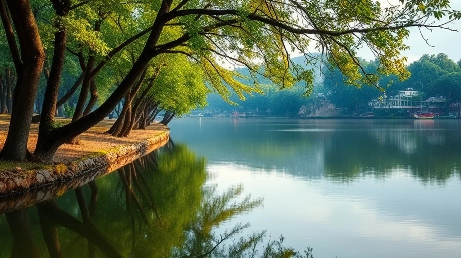 Ảnh hưởng của sức khỏe tinh thần đến thể chất qua một cảnh vật yên bình.