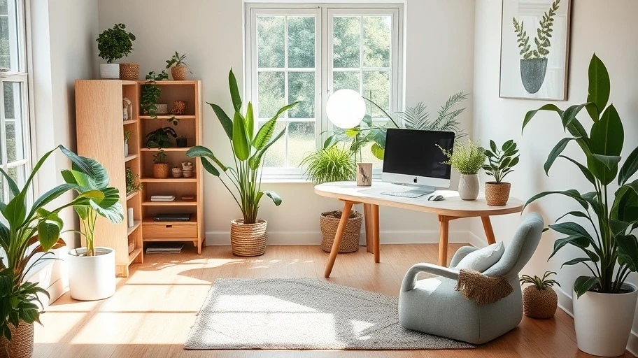 Ảnh không gian làm việc và góc thiền tĩnh lặng tại nhà.