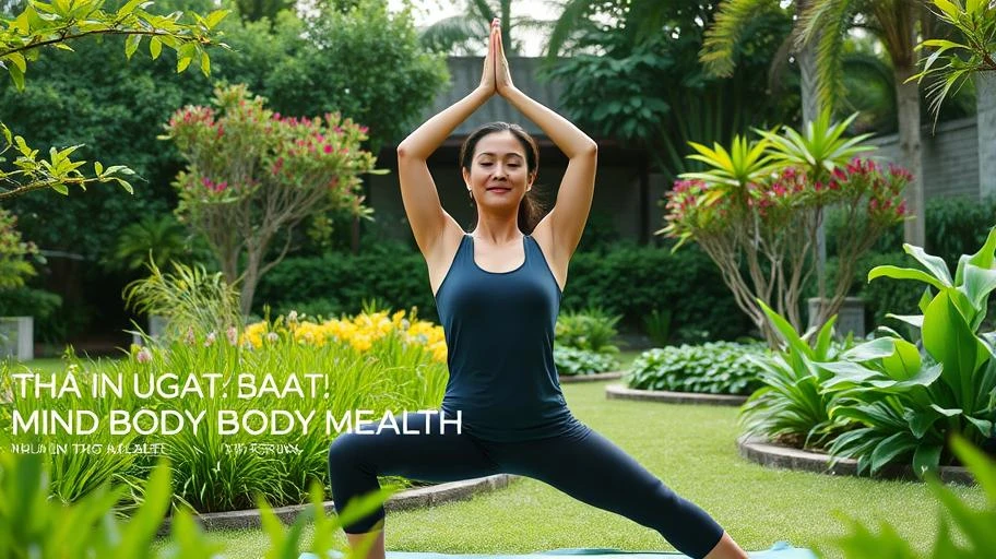 Ảnh người tập yoga giữa thiên nhiên.