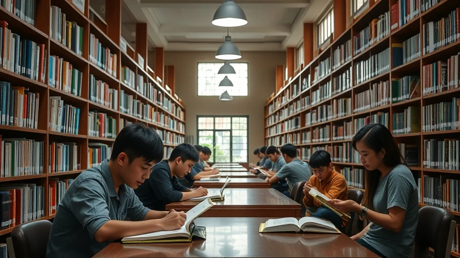 Ảnh sinh viên học tập tại thư viện