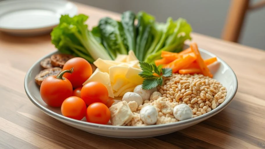 Bữa ăn cân đối dinh dưỡng cho học sinh.