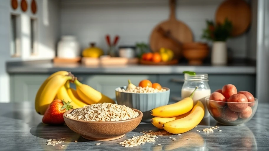 Bữa sáng với trái cây và yến mạch tại căn bếp Việt Nam.