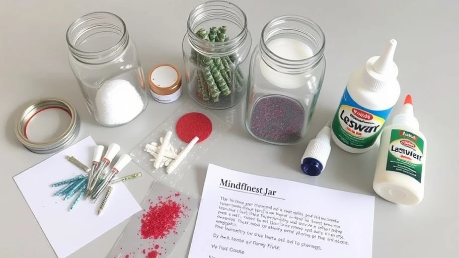 Các bước chuẩn bị và tạo Mindfulness Jar từ đầu đến cuối.