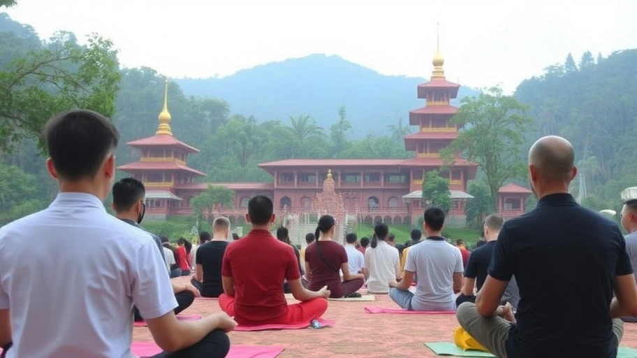 Các hoạt động thiền tại thiền viện Trúc Lâm An Giang.