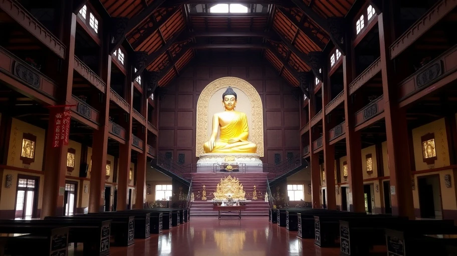 Chánh điện của Thiền Viện Trúc Lâm Đà Lạt