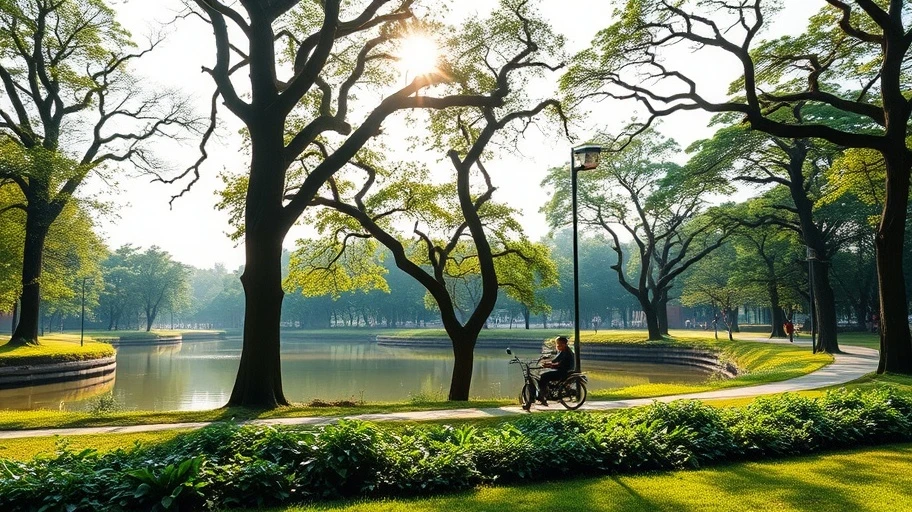 Công viên xanh và ánh sáng tự nhiên tại Mindfulness City
