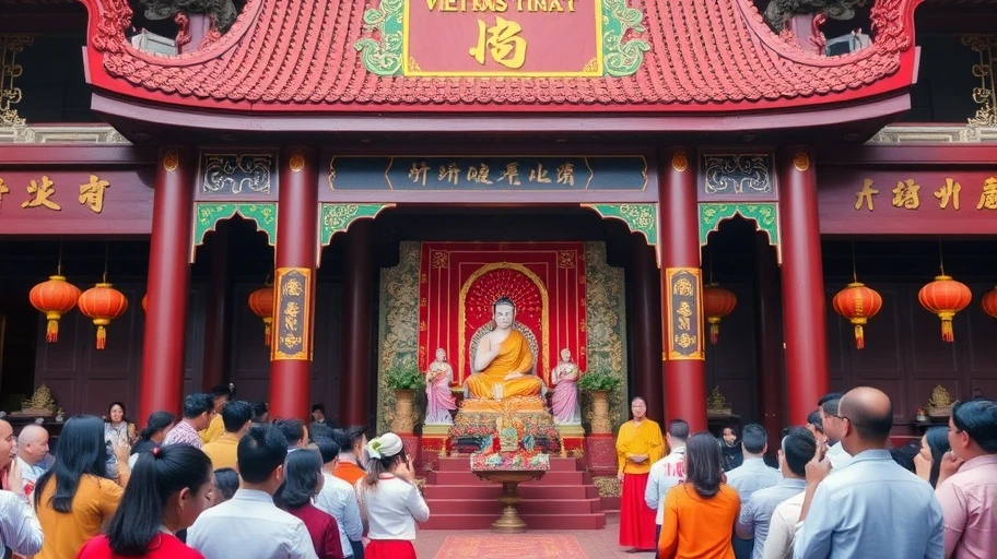 Đền thờ Việt Nam trong nghi lễ tôn giáo.