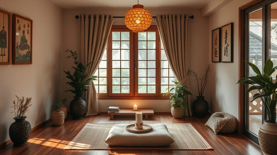 Góc thiền ấm cúng tại nhà.