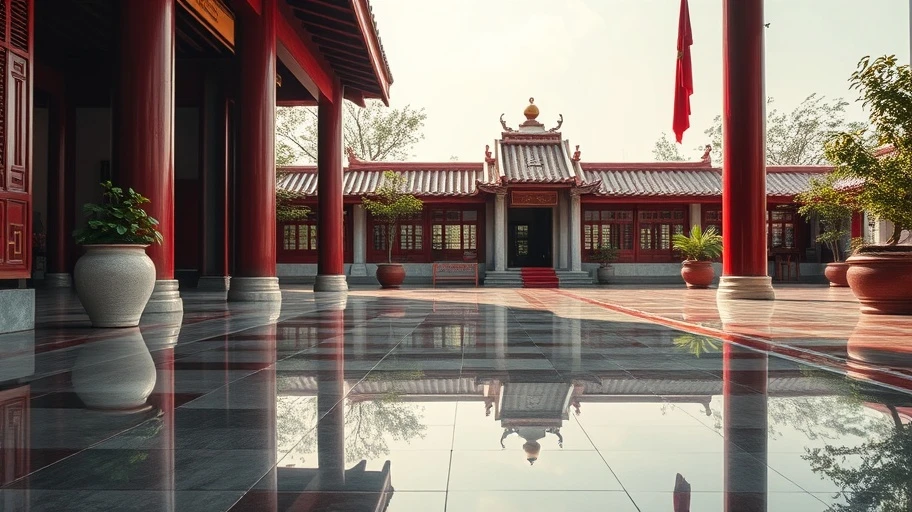 Góc thiền tại chùa Việt Nam, mang cảm giác thanh tịnh.