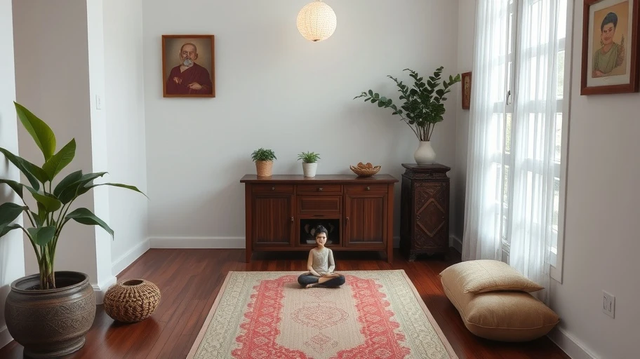 Góc thiền yên tĩnh cho thiền biết ơn tiền