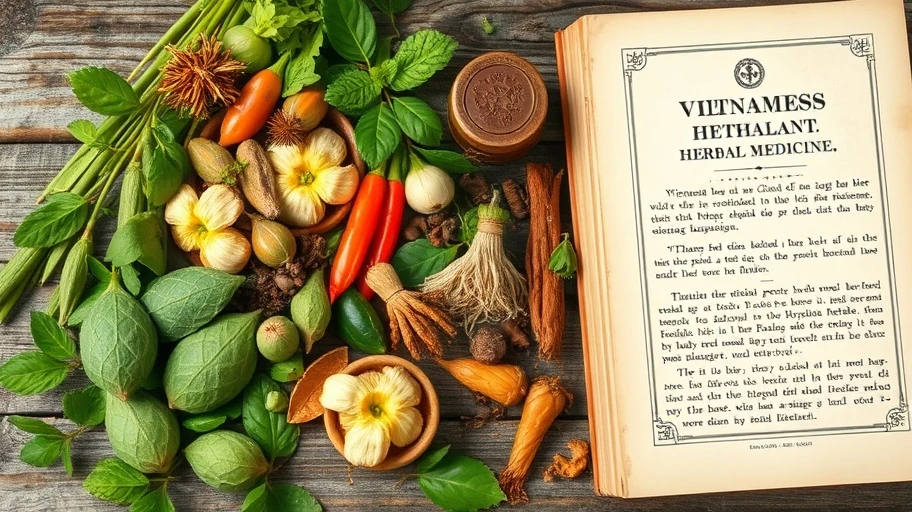 Hình ảnh các loại thảo dược và sách y học cổ truyền của Tuệ Tĩnh.