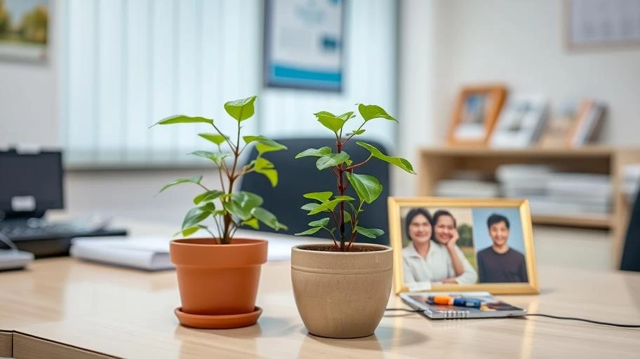 Hình ảnh cây xanh trên bàn làm việc ở Việt Nam