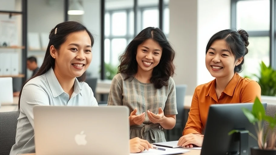 Hình ảnh đồng nghiệp Việt Nam hợp tác trong môi trường tích cực