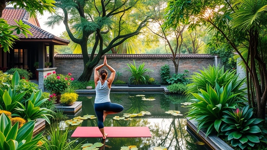 Hình ảnh giải tỏa căng thẳng qua yoga.
