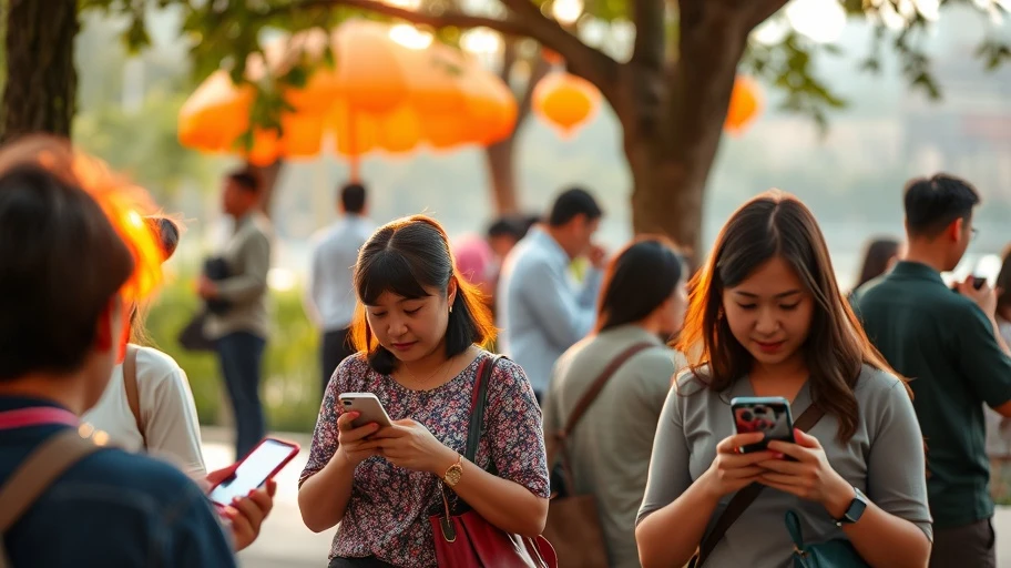 Hình ảnh giao tiếp kỹ thuật số với mindfulness emoji