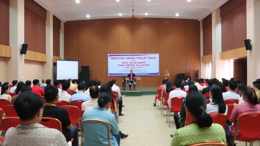 Hình ảnh hội thảo cộng đồng tại Việt Nam giảm kì thị sức khỏe tinh thần.