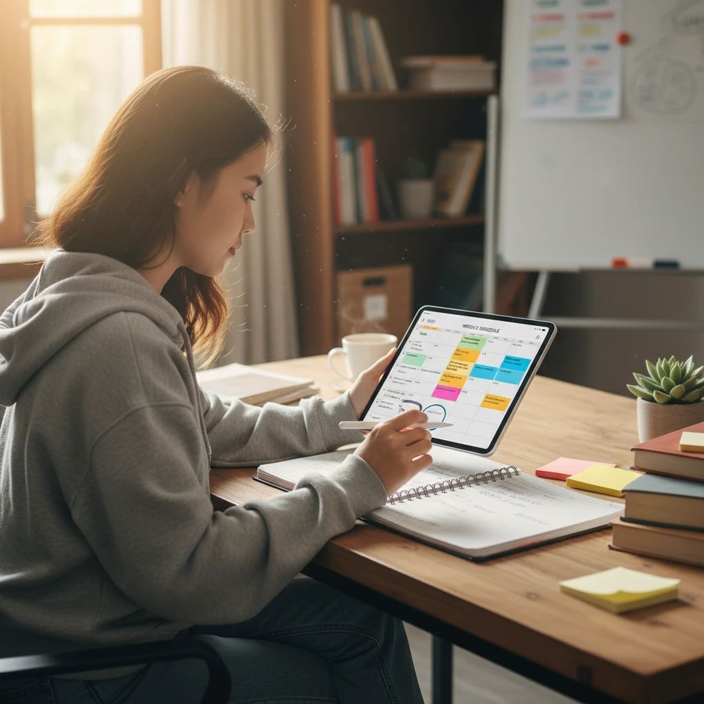 Hình ảnh lập kế hoạch và tổ chức học tập hiệu quả.