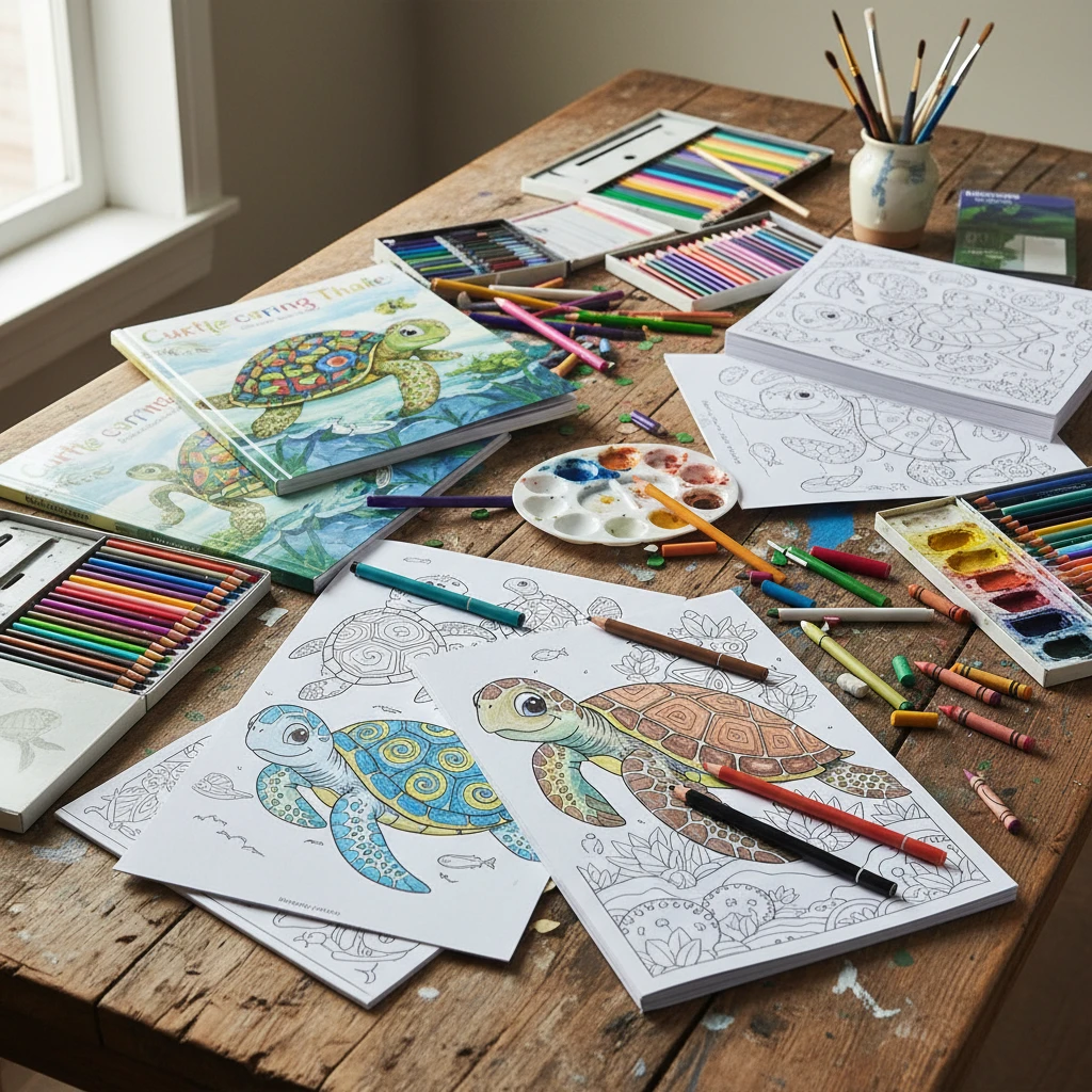 Hình ảnh nguồn tài nguyên tô màu rùa chánh niệm