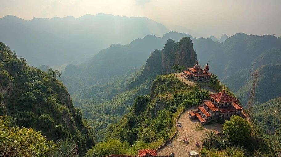 Hình ảnh núi Yên Tử, nơi khởi nguồn thiền phái Trúc Lâm.