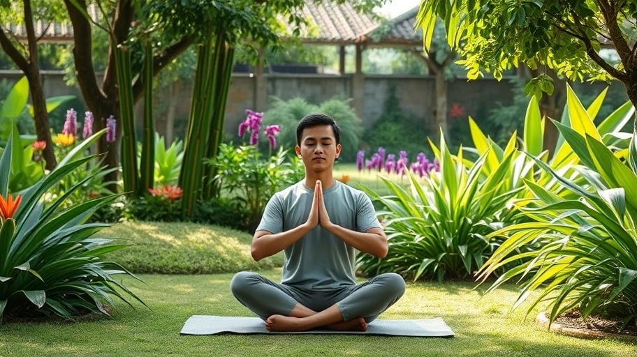 Hình ảnh thiền định trong vườn, so sánh lợi ích mindfulness và mindful.