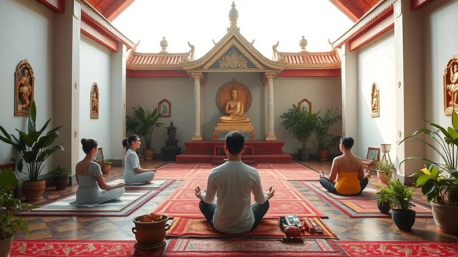 Hình ảnh thiền kỹ thuật nâng cao trong không gian yên tĩnh.