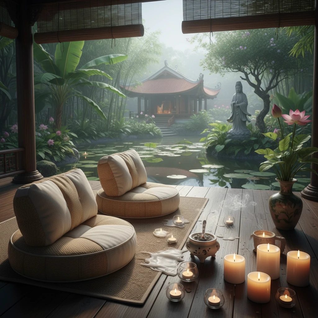 Hình ảnh thiết lập thiền định cho video mindfulness