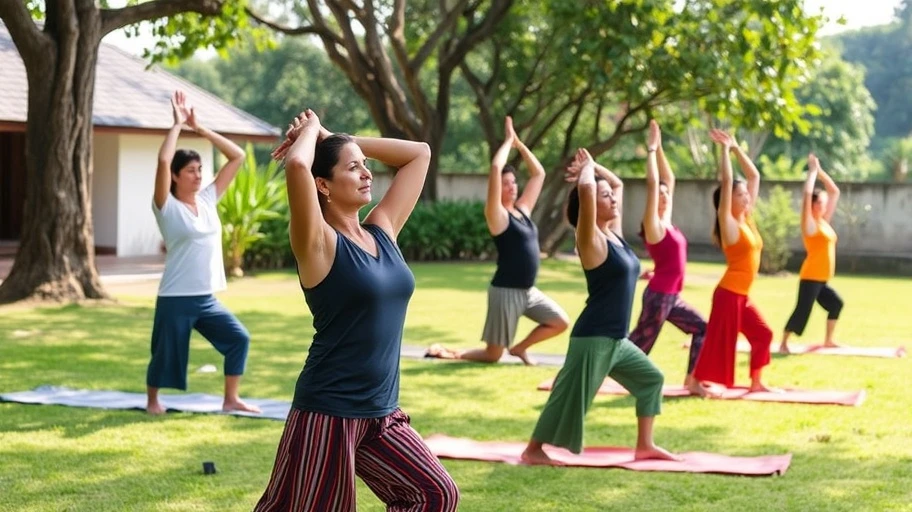 Hình ảnh thực hành yoga để nâng cao sự chú ý.