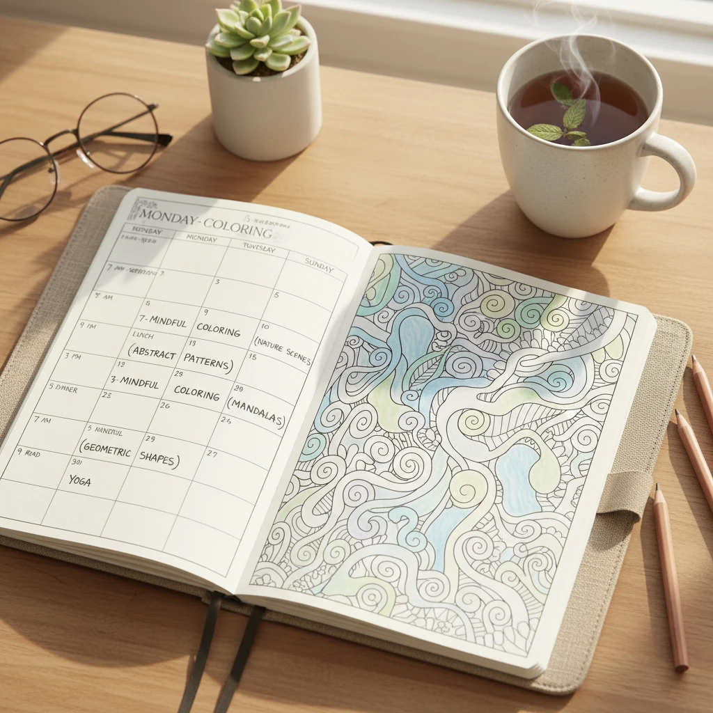 Hình ảnh tích hợp tô màu rùa chánh niệm vào cuộc sống