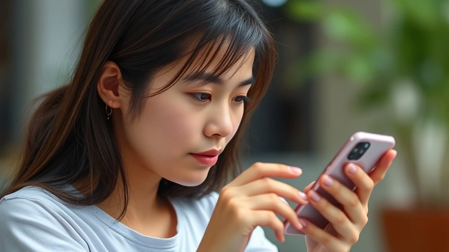 Học sinh dùng điện thoại thông minh suy tư