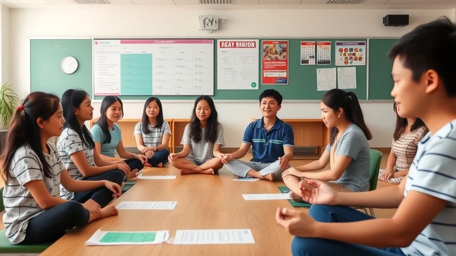 Học sinh Việt Nam thực hành chánh niệm trong lớp học