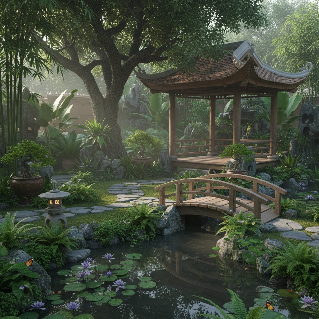 Khu vườn thanh bình giúp giảm stress