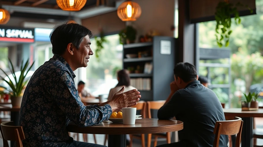 Lòng biết ơn bày tỏ tại quán cà phê
