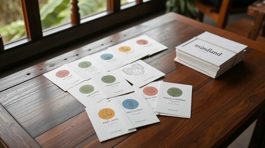 Mindfulness Cards trên bàn gỗ tại Việt Nam.