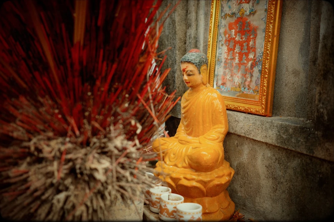 Một ngôi chùa Phật giáo Việt Nam thể hiện mối quan hệ của Thiền Am Vũ Trụ.