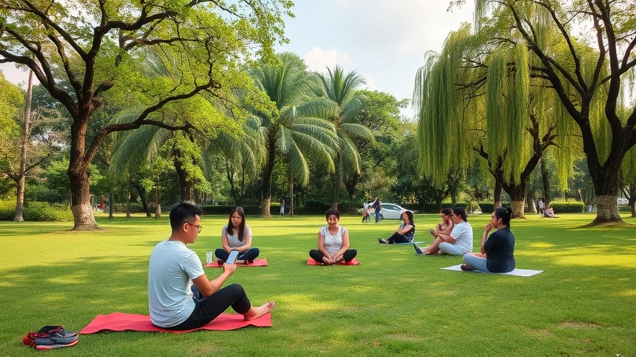 Người dân sử dụng app để giảm căng thẳng tại công viên