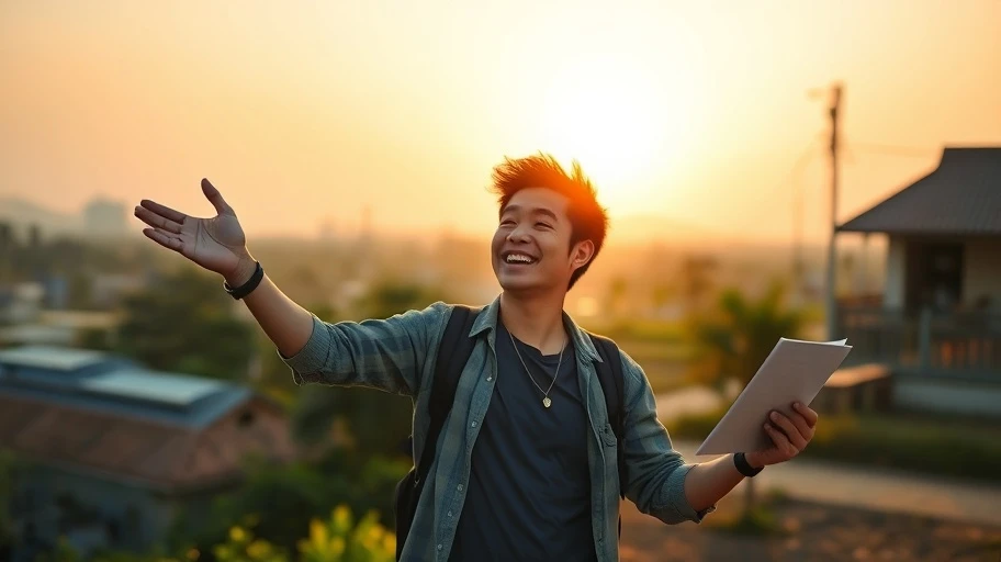 Người đang chuẩn bị cho ngày mới năng suất với to-do list buổi sáng.