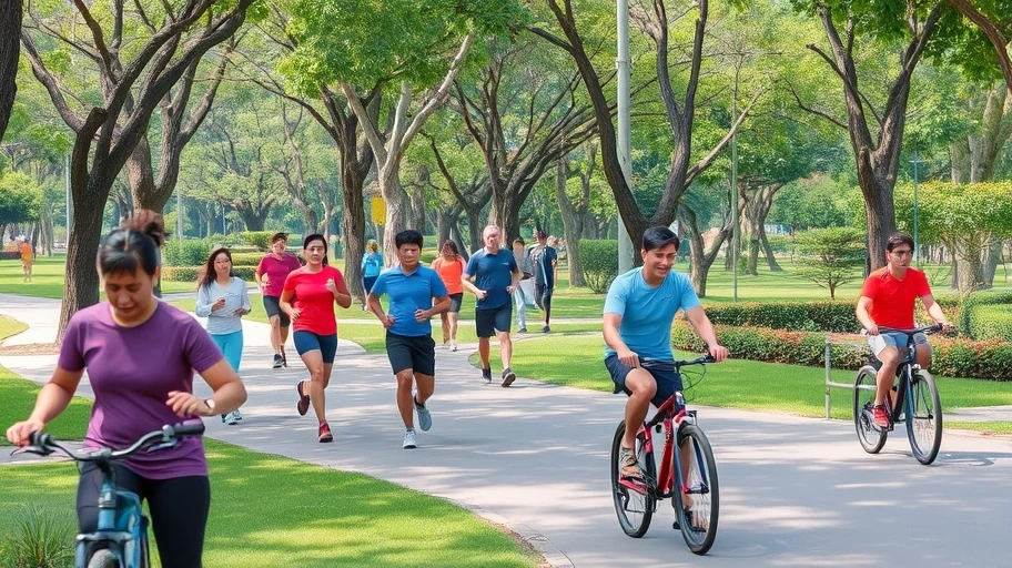 Người đang tập thể dục giảm stress.