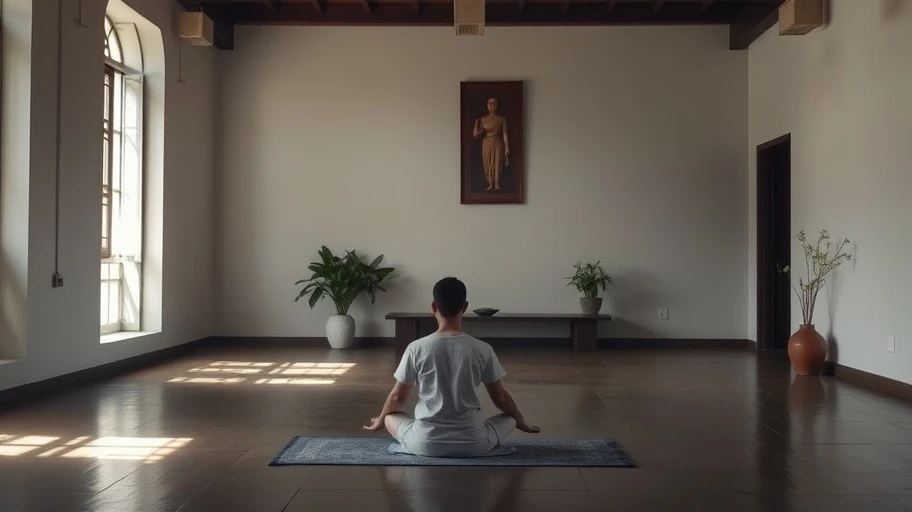 Người đang thiền định trong không gian yên tĩnh