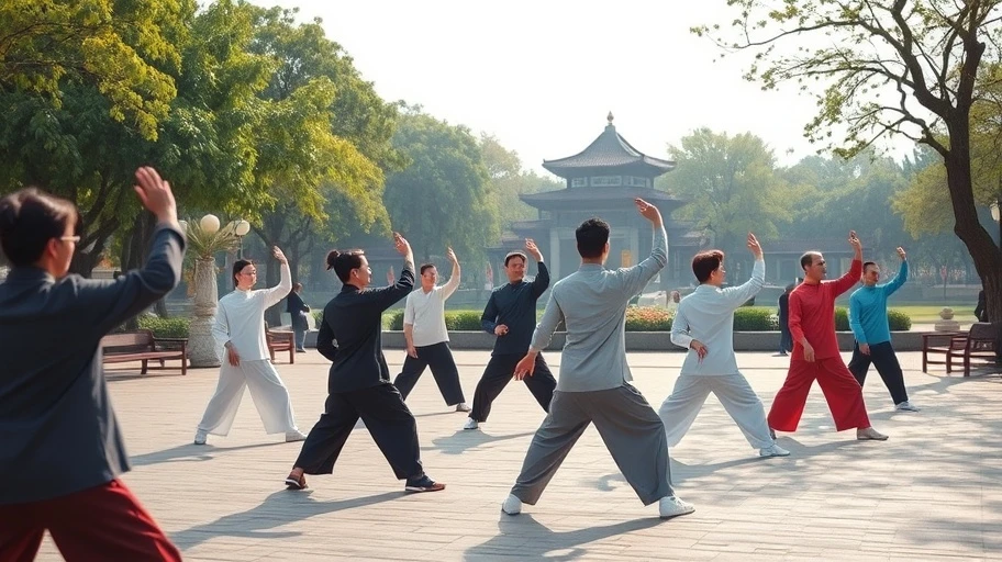 Người tập tai chi trong công viên