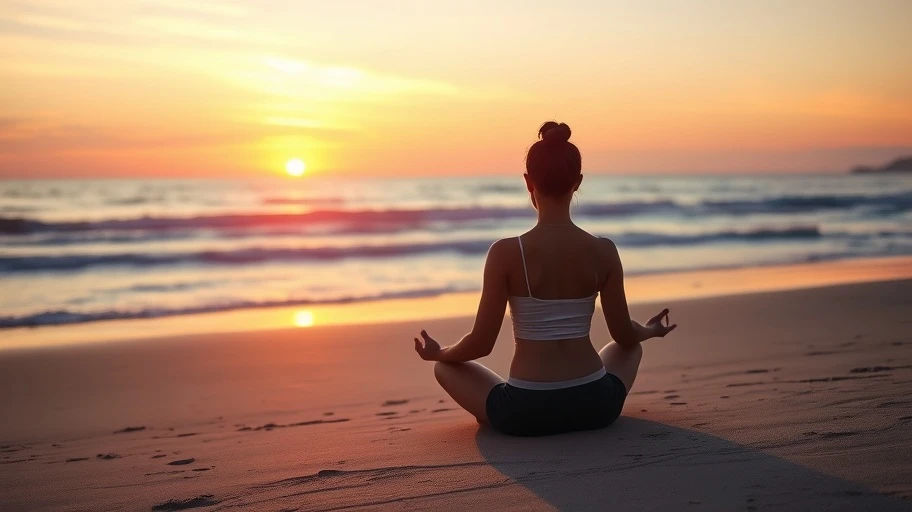 Người thiền trên bãi biển