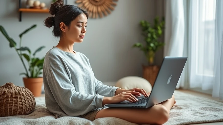 Người thực hành mindfulness qua YouTube