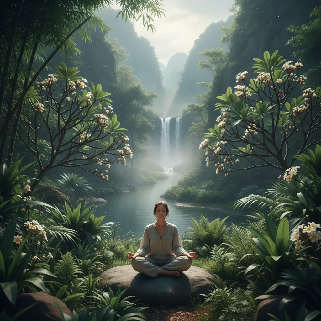 Người thực hành thiền giữa thiên nhiên.