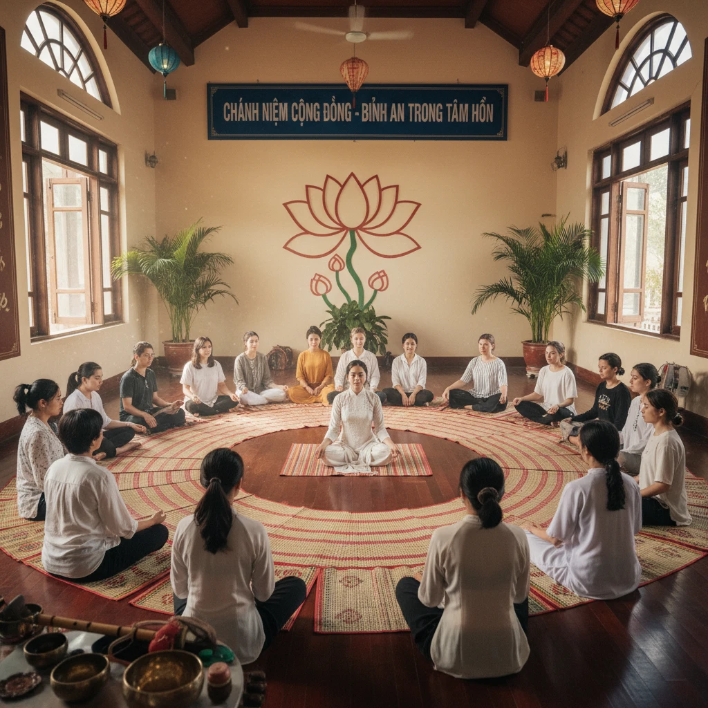 Nhóm thực hành mindfulness tại trung tâm cộng đồng Việt Nam