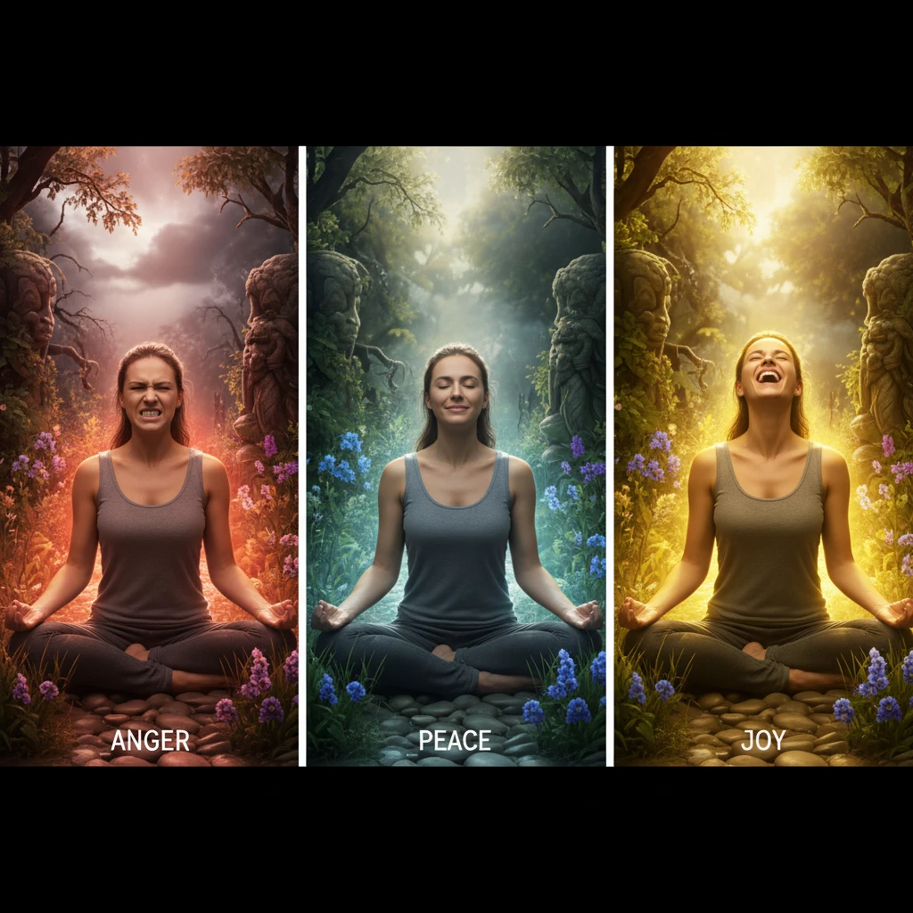 Quán chiếu tâm trạng qua thiền trong khu vườn yên bình.