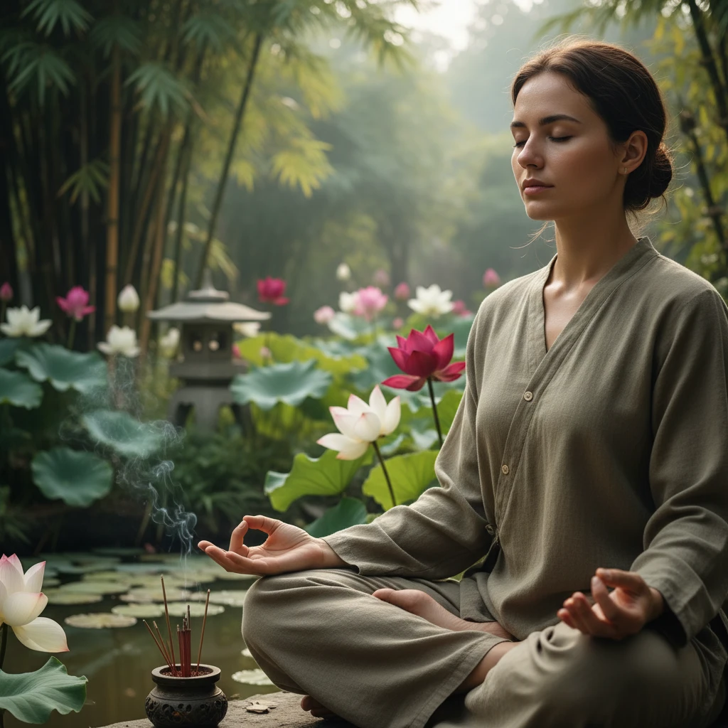 Thiền và tập trung trong vườn Việt Nam