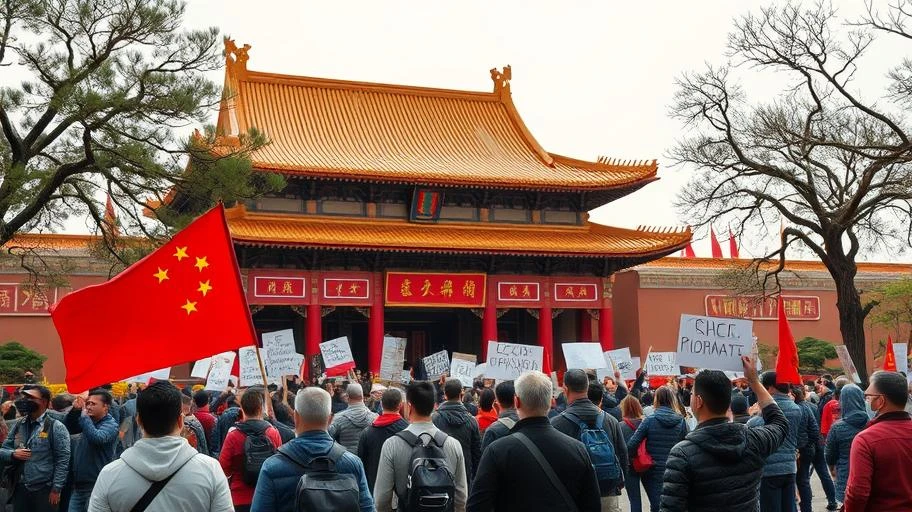 Tranh cãi Pháp Luân Công tại Trung Quốc qua hình ảnh biểu tình