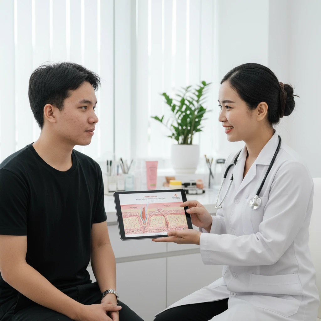 Tư vấn da liễu trị mụn do stress